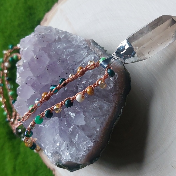 Smoky Quartz Crystal Necklace, Forest, Artisan Jewelry by Rust Belt Raised - Picture 3 of 16